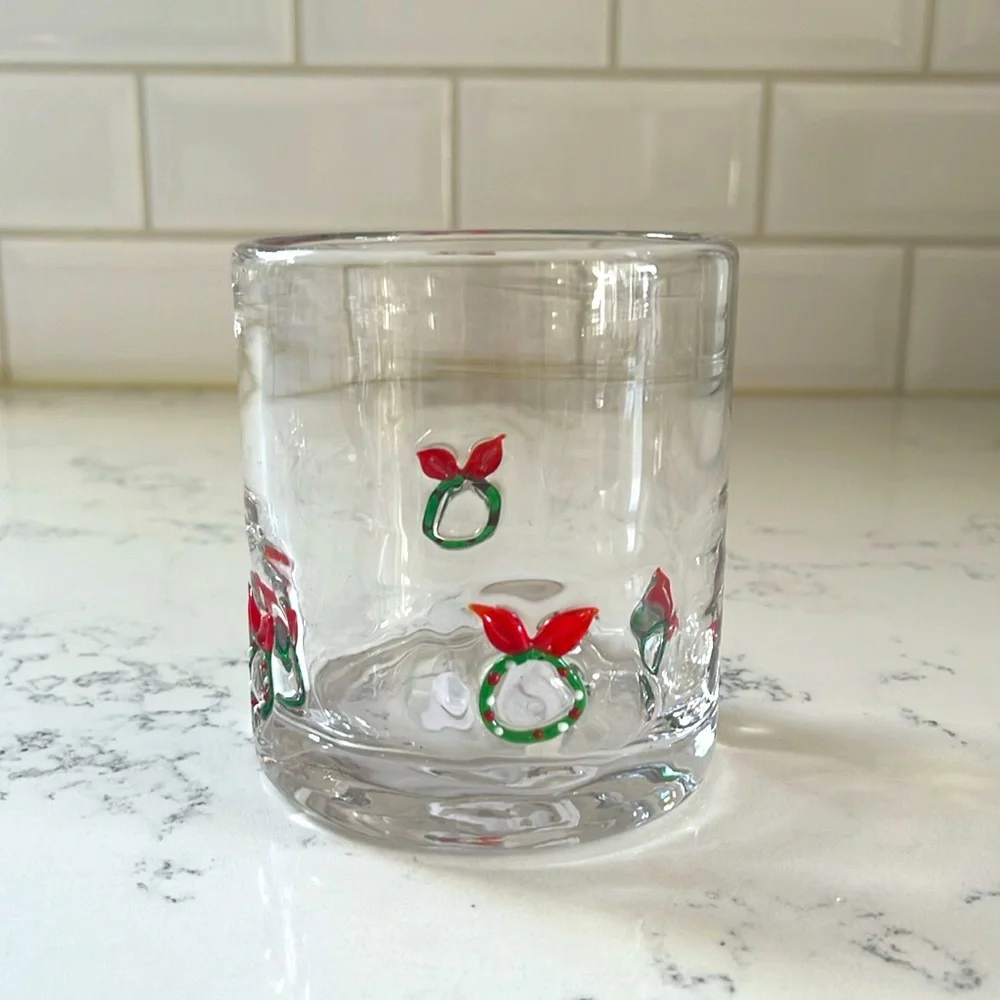 Crate&Barrel Wreath Icon Double Old-Fashioned Glass